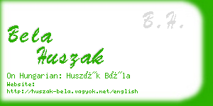 bela huszak business card